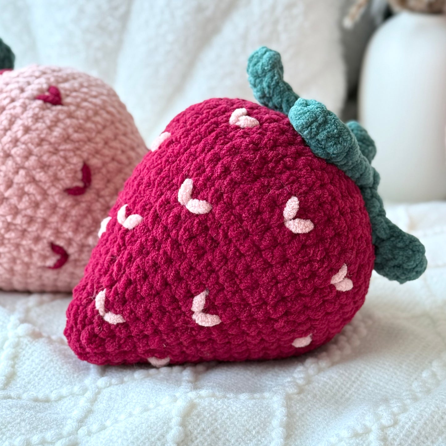 Strawberry Throw Pillow - Two Elephants